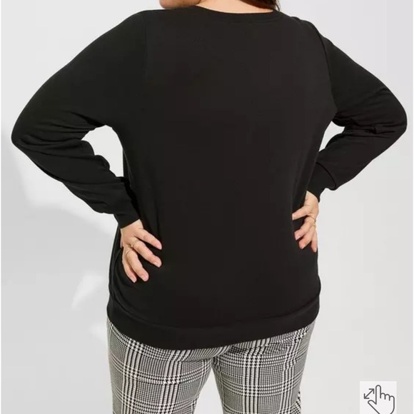 NWT Torrid Crew Sweatshirt - Cozy Fleece Marilyn Monroe Black - Picture 3 of 5